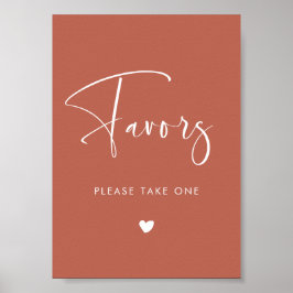 エレガント&赤モダン粘土結婚式の引き出物記号 ポスター