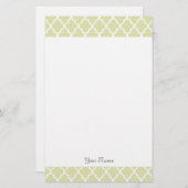 エレガント，軽モダン石灰グリーンquatrefoilカスタム 便箋 (正面/裏面)