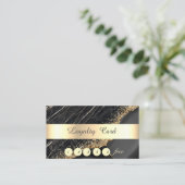 エレガント,金ゴールドシークイン，黒大理石 ロイヤリティカード (スタンド正面)