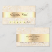 エレガント,金ゴールドストライプ，大理石ロイヤリティカード ロイヤリティカード (正面/裏面)