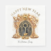 エレガント&金ゴールドニューイヤーイブパーティー スタンダードランチョンナプキン (正面)
