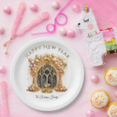 エレガント&金ゴールドニューイヤーイブパーティー ペーパープレート (パーティー)