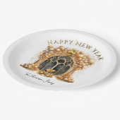 エレガント&金ゴールドニューイヤーイブパーティー ペーパープレート (アングル)