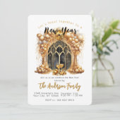 エレガント&金ゴールドニューイヤーイブパーティー 招待状 (スタンド正面)