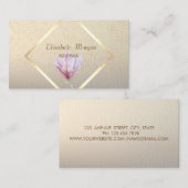 エレガント,金ゴールドフレーム,紙吹雪水色マグノリア 名刺 (正面/裏面)
