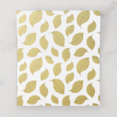 エレガント、金ゴールドミニマル秋の葉-感謝祭 プレイスカード (内部開封)