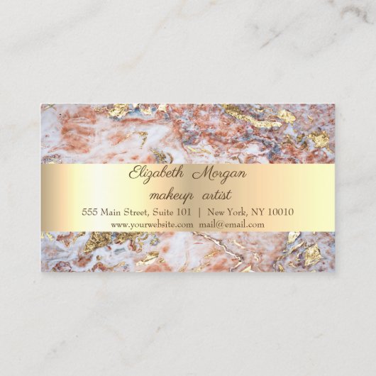 エレガント,金ゴールド,グラデーション大理石のロイヤリティカード ロイヤリティカード (裏面)