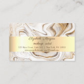エレガント,金ゴールド,白い茶色の大理石 ロイヤリティカード (裏面)