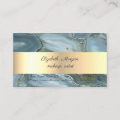 エレガント,金ゴールド，青い大理石，紙吹雪ロイヤリティカード ロイヤリティカード (裏面)