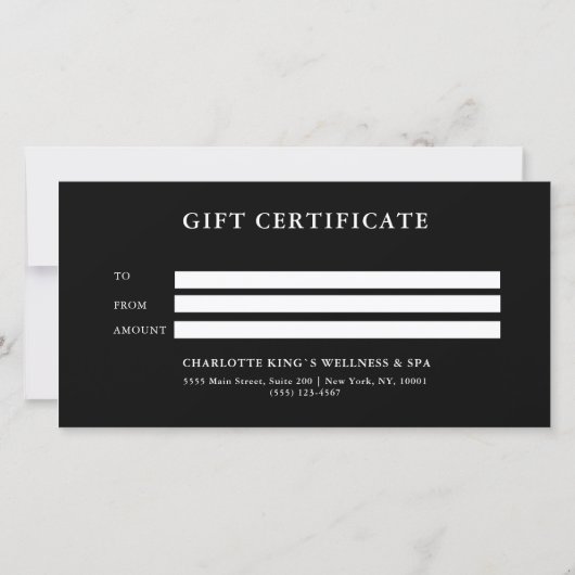 エレガント、金ゴールド、黒、リボンのビジネス証明書 (裏面)