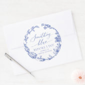 エレガント　青い何か　私がする前に　ブライズシャワー ラウンドシール (封筒)