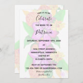 エレガント、魔法と繊細なフローラブライダルシャワー 招待状 (正面/裏面)