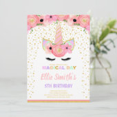 エレガント&魔法の誕生日パーティーカード 招待状 (スタンド正面)