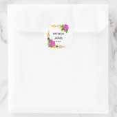 エレガント、魔法の&はっきりしたフローラ・ラウンド・ステッカー ラウンドシール (バッグ)