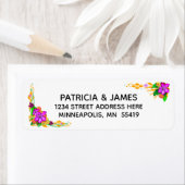 エレガント、魔法、およびはっきりしたフローラのア縁どドレス ラベル (インサイチュ)