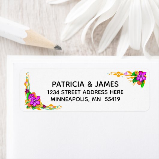 エレガント、魔法、およびはっきりしたフローラのア縁どドレス ラベル (インサイチュ)