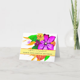 エレガント、魔法、およびはっきりしたフローラ サンキューカード