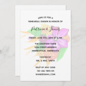 エレガント、魔法、フローラリハーサルはっきりしたディナー 招待状 (正面/裏面)