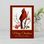 エレガント(鳥)ショウジョウコウカンチョウ 箔シーズンカード (立ち正面)