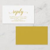 エレガント，黄色の金ゴールド, RSVP応答，返信 エンクロージャーカード (正面/裏面)