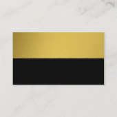 エレガント、黒お洒落アクセントモノグラムの付き金ゴールド 名刺 (裏面)