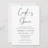 エレガント&黒と白のカップルのシャワー 招待状 (正面)