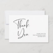 エレガント&黒モダン白の赤ちゃんシャワー サンキューカード (正面)