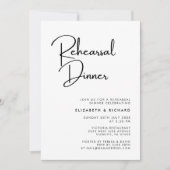 エレガント&黒モダン白リハーサルディナー 招待状 (正面)