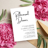 エレガント&黒モダン白リハーサルディナー 招待状