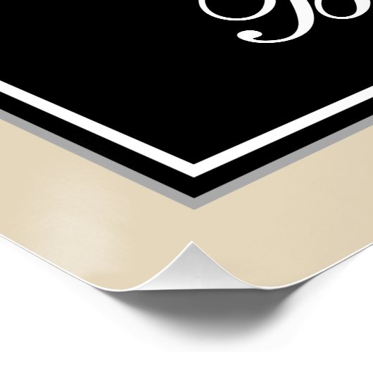 エレガント,黒,フェイク金ゴールド3歳の誕生日+名前 ポスター (コーナー)