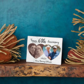 エレガント | 2 ハート フォト | 結婚記念日 フォトプラーク (側面)