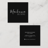 エレガント Black Hairstylistモダンという名前 スクエア名刺 (正面/裏面)