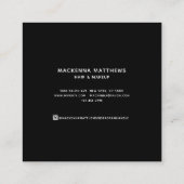 エレガント Black Hairstylistモダンという名前 スクエア名刺 (裏面)