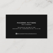 エレガント Black Hairstylistモダンという名前 名刺 (裏面)