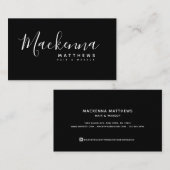 エレガント Black Hairstylistモダンという名前 名刺 (正面/裏面)