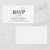 エレガント、Black Script、RSVP応答 エンクロージャーカード (正面/裏面)