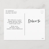 エレガント Brush Scriptハッピーイースター写真 シーズンポストカード (裏面)