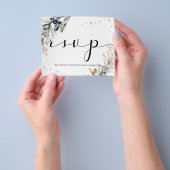 エレガント/Budget/Olive RSVPカードチラシ チラシ (手)