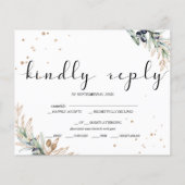 エレガント/Budget/Olive RSVPカードチラシ チラシ (裏面)