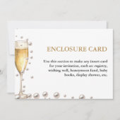 エレガント& chic金ゴールド真珠とプロセッコ囲い 招待状 (正面)