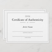 エレガント, linen Certificate of Authenticity for art サンキューカード (正面/裏面)