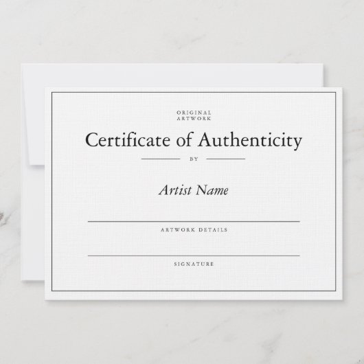 エレガント, linen Certificate of Authenticity for art サンキューカード (正面)