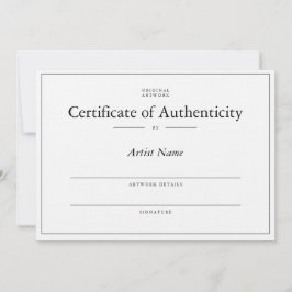 エレガント, linen Certificate of Authenticity for art サンキューカード