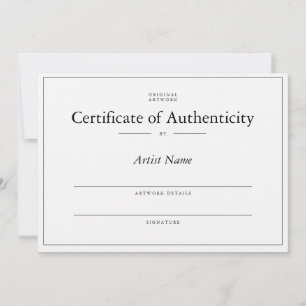 エレガント, linen Certificate of Authenticity for art サンキューカード