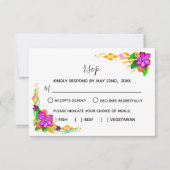 エレガント、Magical、およびはっきりしたフローラRSVP応答カード 出欠カード (正面)