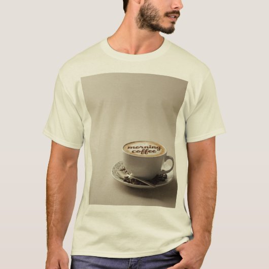 (エレガント) : 「Morning Coffee」ラテアート マグ Tシャツ (正面)