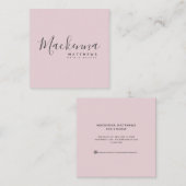 エレガント Name モダン 赤面Pinkサロン スクエア名刺 (正面/裏面)