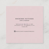 エレガント Name モダン 赤面Pinkサロン スクエア名刺 (裏面)