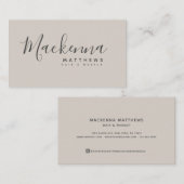 エレガント Name Bege Hair モダンサロン 名刺 (正面/裏面)