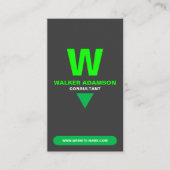 エレガント (QRコーモノグラムのド)緑とマットブラック 名刺 (正面)